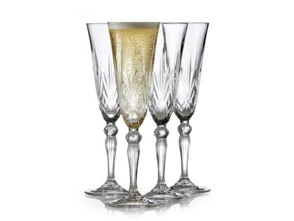 Lyngby Glas Melodia champagneglas 4 stk. - 16 cl - Bahne